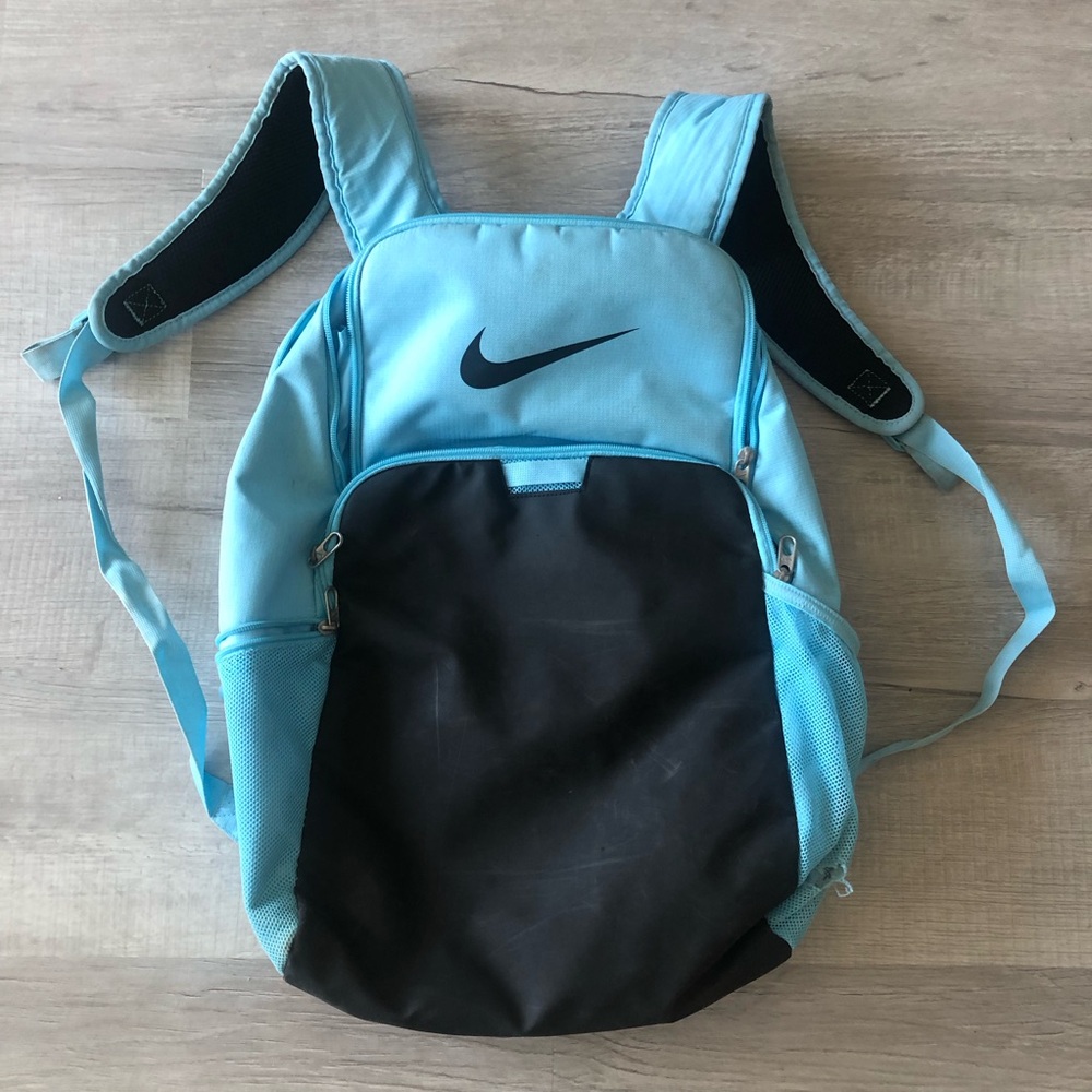 Nike Light Blue and Black Men's Backpack. Brasilia 20”